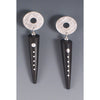 Suzanne Linquist Red Circle Metals Earrings 12E37, Artistic Artisan Designer Jewelry