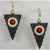 Suzanne Linquist Red Circle Metals Earrings 9E1, Artistic Artisan Designer Jewelry