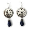 Textured and Stamped Sterling Silver and Gemstone Earrings E275 Lapis by Joanna Craft Jewelry Design Artistic Artisan Designer Jewelry