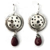 Textured and Stamped Sterling Silver and Gemstone Earrings E275 Ruby by Joanna Craft Jewelry Design Artistic Artisan Designer Jewelry