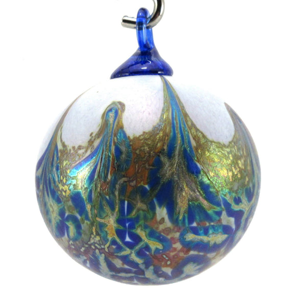 The Furnace Glassworks Alchemy Ornament Shown In Mineral Blue Artisan Handblown Art Glass Ornaments
