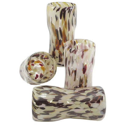 The Furnace Glassworks Everyday Glasses EVRY4 Shown In Almond Four Piece Set Functional Artisan Handblown Art Glass Glasses