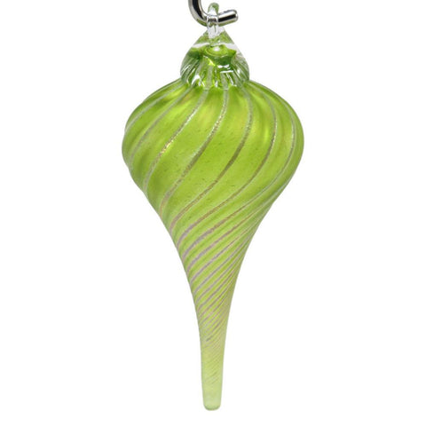 The Furnace Glassworks Frosted Drop Ornament Shown In Fig Drop Artisan Handblown Art Glass Ornaments