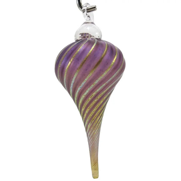 The Furnace Glassworks Frosted Drop Ornament Shown In Sugarplum Artisan Handblown Art Glass Ornaments