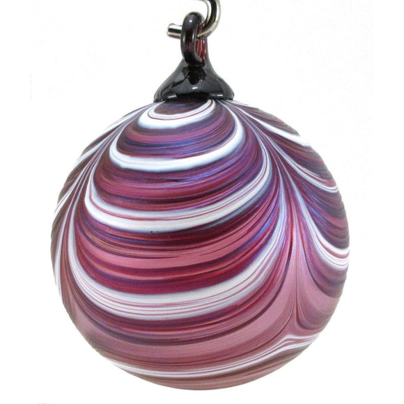 The Furnace Glassworks Ribbon Ornament Shown In Sugarplum Artisan Handblown Art Glass Ornaments