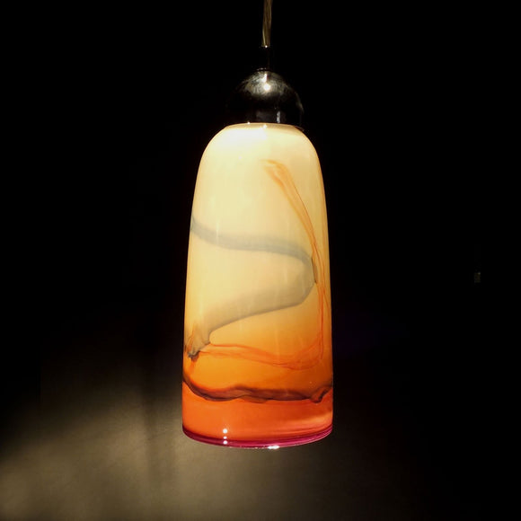 The Glass Forge Straight Taper Pendant Light Shown In Totally Peach Artistic Functional Artisan Handblown Art Glass Pendant Lights