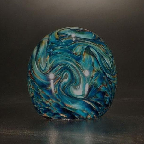 The Glass Forge Twisted Paperweight Shown In ETCrater Artistic Functional Artisan Handblown Art Glass Paperweights