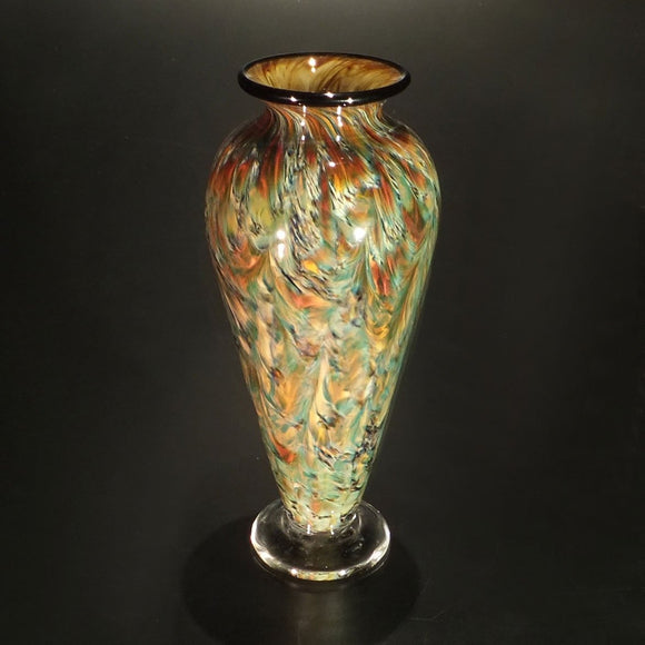 The Glass Forge Vase shown in Yosemite And Bronze Artistic Functional Artisan Handblown Art Glass Vases