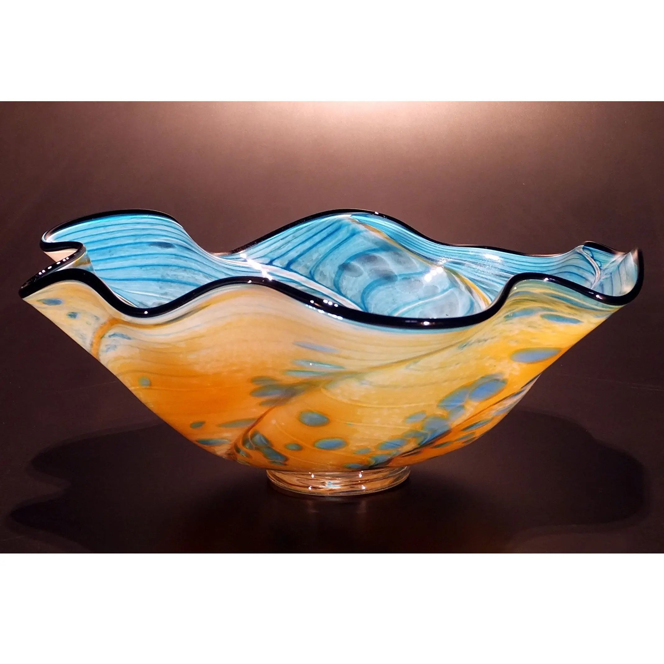 The Glass Forge Wave Bowl Shown In Nile And Turquoise 1 Artistic ...