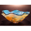 The Glass Forge Wave Bowl Shown In Nile And Turquoise 1 Artistic Functional Artisan Handblown Art Glass Bowls