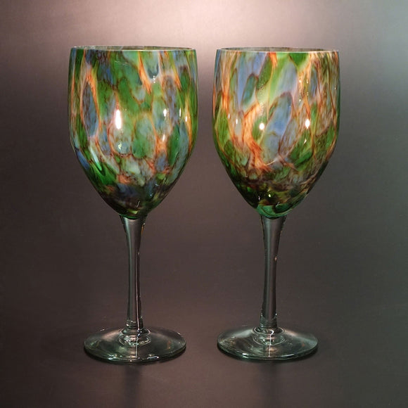 The Glass Forge Wine Glass Shown in ET Teal  Artistic,, Functional Artisan Handblown Art Glass Barware Drinkware, Handmade in the USA, Handmade in the USA