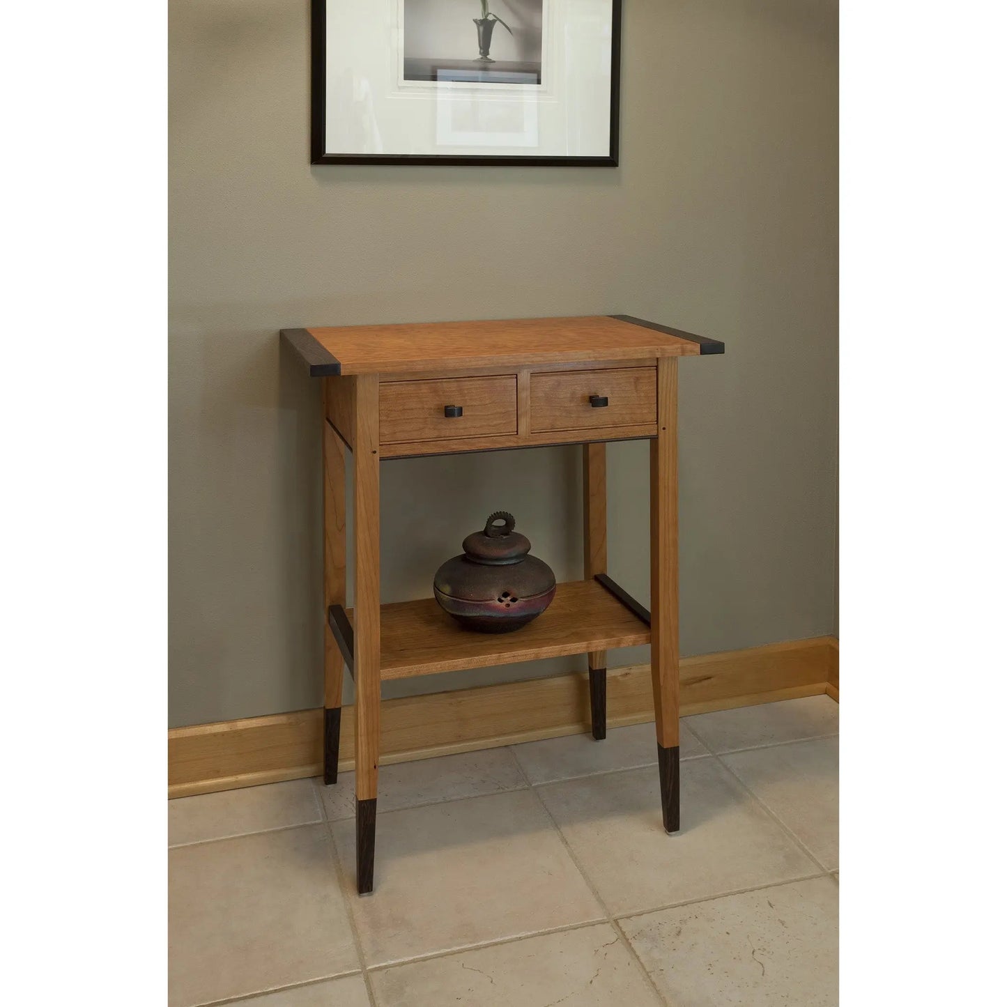 Thomas William Furniture Cherry Two Drawer Hall SideTable-3