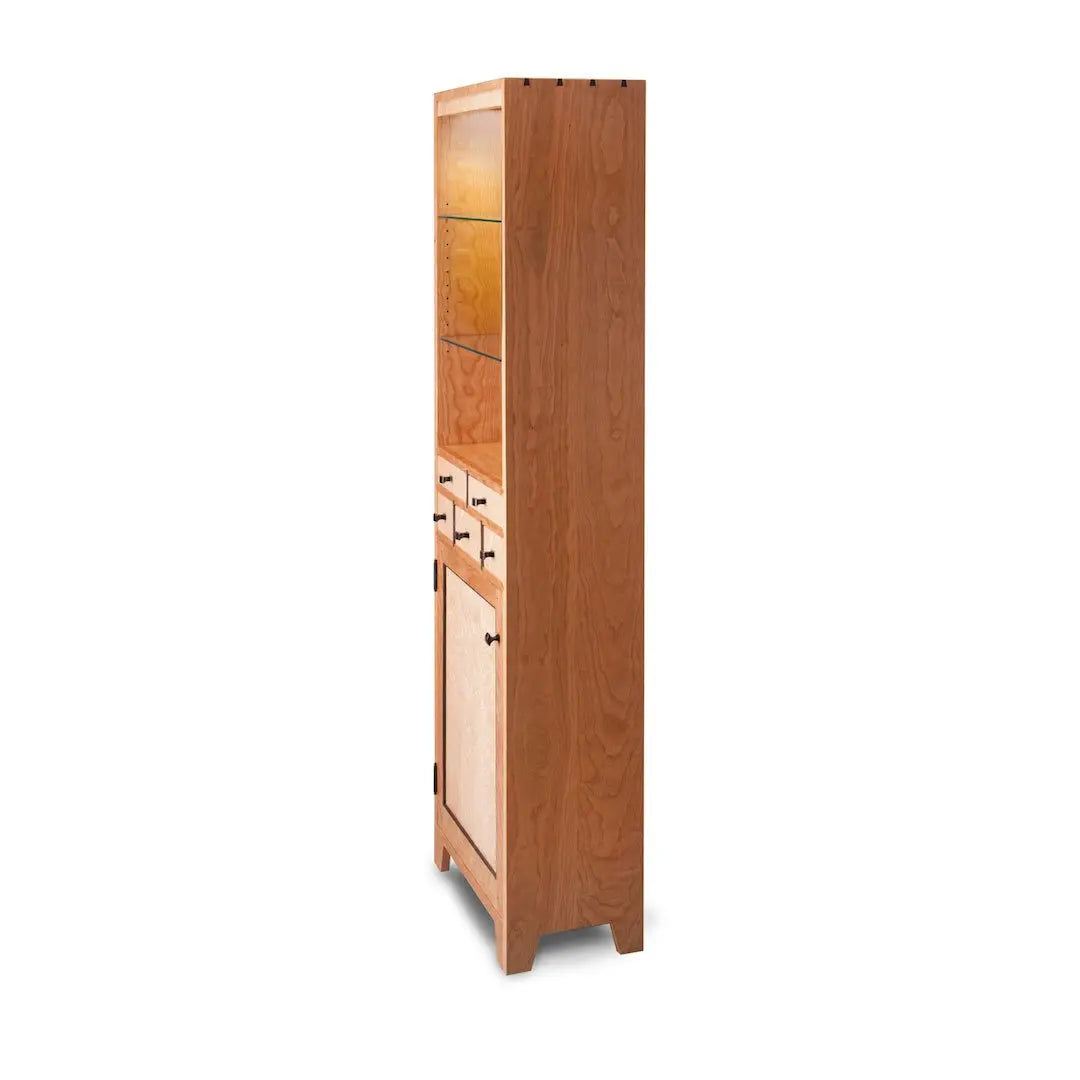 Thomas William Furniture Tom Dumke Curio Cupboard Birdseye Maple Wood 01b Shaker Style Keepsake Cabinets Furniture