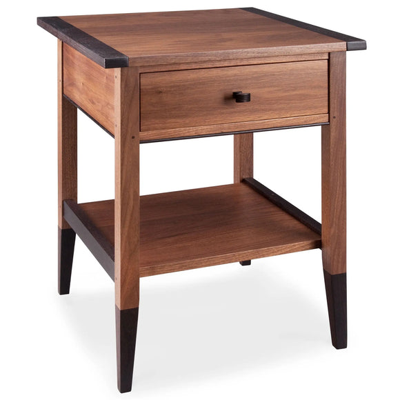 Thomas William Furniture Walnut and Wenge End Table Artistic Artisan Designer End Tables