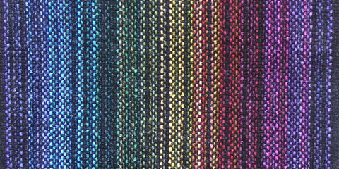 Trillium Handmade Weavers Chenille Scarf in Black Rainbow, Artistic Artisan Designer Chenille Scarves