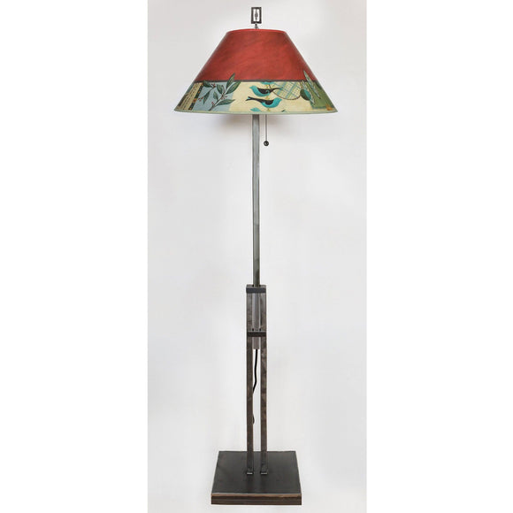 Janna Ugone and Co. Adjustable Height Steel Floor Lamp LG562-AS with Large Conical Shade