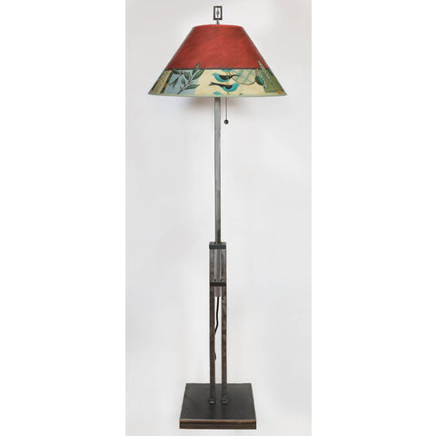 Janna Ugone and Co. Adjustable Height Steel Floor Lamp LG562-AS with Large Conical Shade