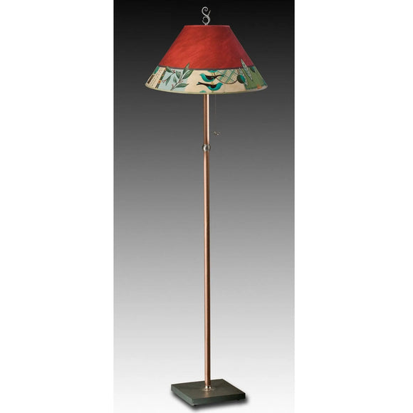 Janna Ugone and Co. Copper Floor Lamp FLG562-C with Large Conical Shade