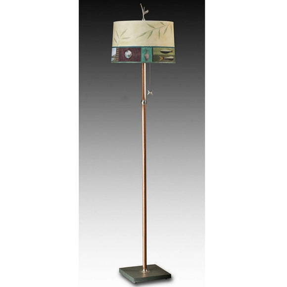 Janna Ugone and Co. Copper Floor Lamp  FLG862-C with Large Drum Shade