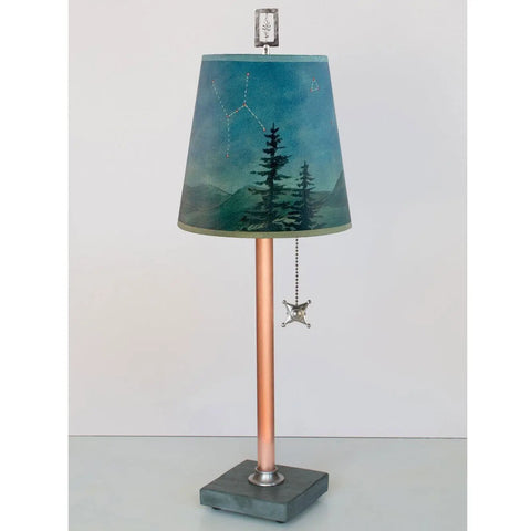 Janna Ugone and Co. Copper Table Lamp RLG740-C with Small Drum Shade