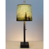 Steel Table Lamp RLG810-ST on Wood with Medium Drum Shade by Janna Ugone and Co.