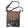 Urban Gypsy Design Leeds Handbag in Herringbone Print and Black Oak Color, Artisan Designer Handbags
