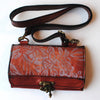 Urban Gypsy Design Oxford Clutch Handbag in Wildflower Print and Terracotta Color Artisan Designer Handbags