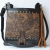Urban Gypsy Design Urban Satchel Handbag in Finch Print and Black Distress Color, Artisan Designer Handbags