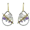 Vannucci Design by Justine Amethyst Pink Amethyst Iolite and Moonstone Janthina Earrings EO071
