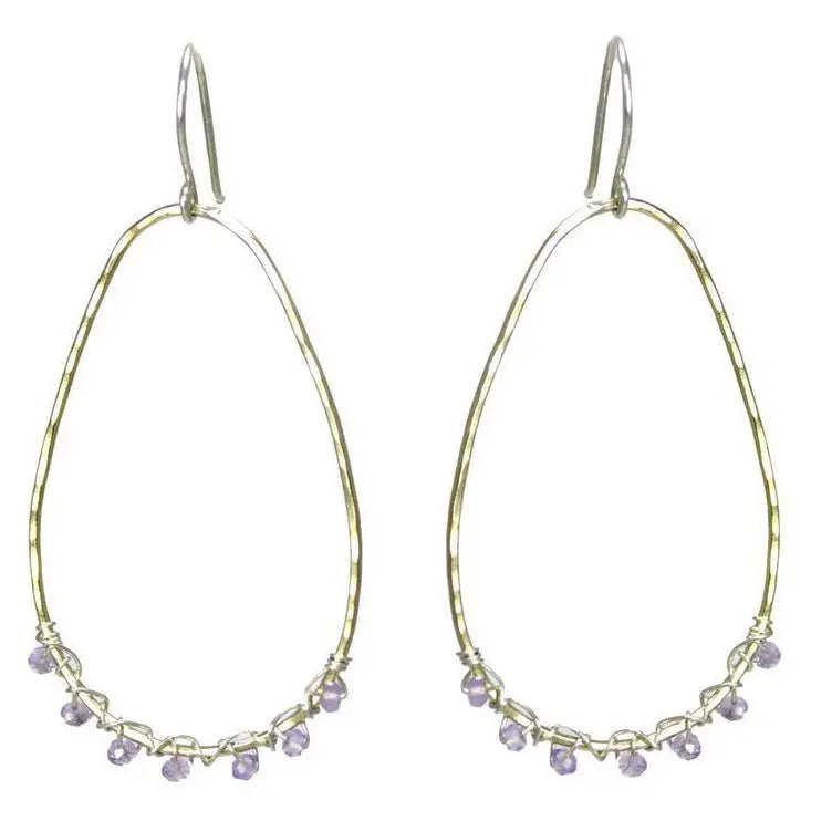 Vannucci Design by Justine Pink Amethyst Avocado Earrings EO018
