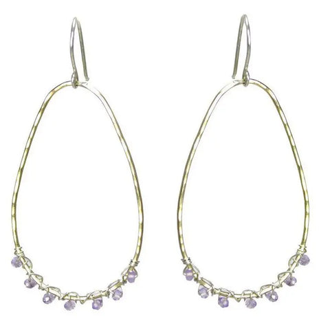 Vannucci Design by Justine Pink Amethyst Avocado Earrings EO018