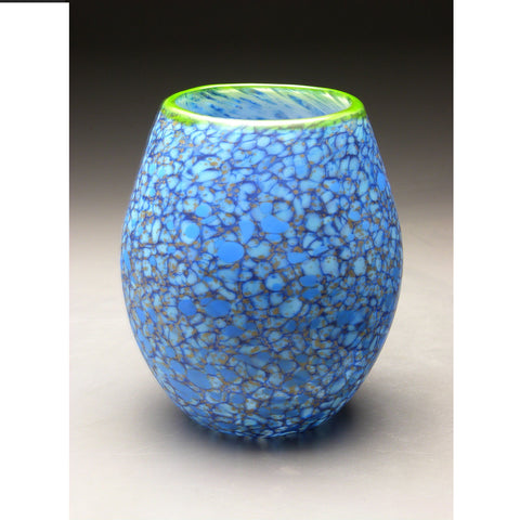 Vase in Blue Handblown Glass Vase by Thomas Spake Studios Artistan Handblown Art Glass Vases