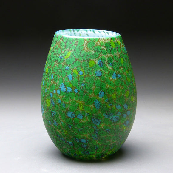 Vase in Green Handblown Glass Vase by Thomas Spake Studios Artisan Handblown Art Glass Vases
