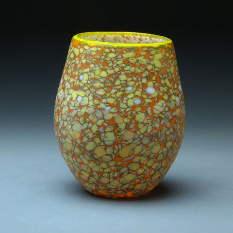 Vase in Orange Handblown Glass Vase by Thomas Spake Studios Artisan Handblown Art Glass Vases
