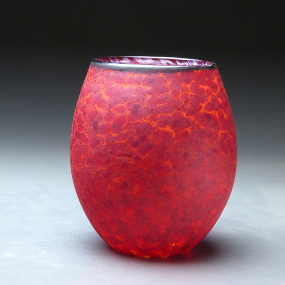 Vase in Red Handblown Glass Vase by Thomas Spake Studios Artisan Handblown Art Glass Vases