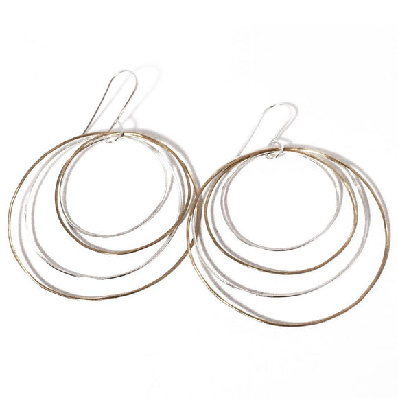 Votive Designs Jewelry Diminishing Hoop 14Kt Gold Fill and Sterling Silver Earrings DHE002 Artistic Artisan Designer Jewelry