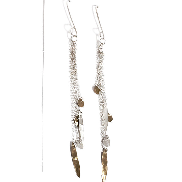 Votive Designs Jewelry Gypsy Dangle Sterling Silver and Brass Earrings GDE002 Artistic Artisan Designer Jewelry