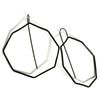 Octagon Mod Hoop Oxidized Sterling Silver Earrings OMHE002 by Votive Designs Jewelry, Artistic Artisan Designer Jewelry