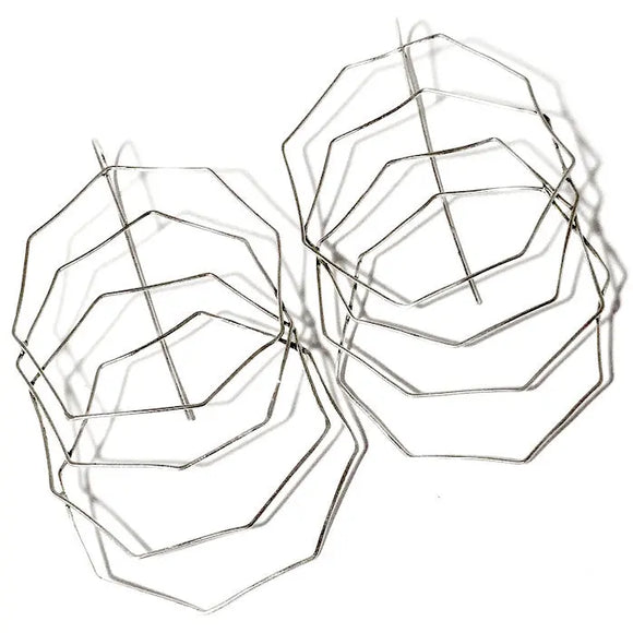 Octagon Web Sterling Silver Earrings OWE002 by Votive Designs Jewelry, Artistic Artisan Designer Jewelry