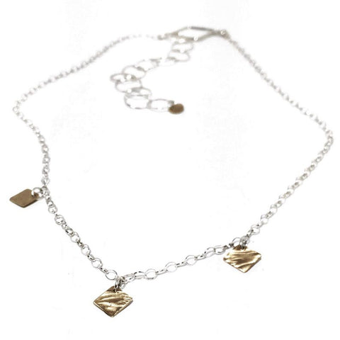 Votive Designs Jewelry Sterling Silver and Brass Trinity Necklace BTN001 Artistic Artisan Designer Jewelry