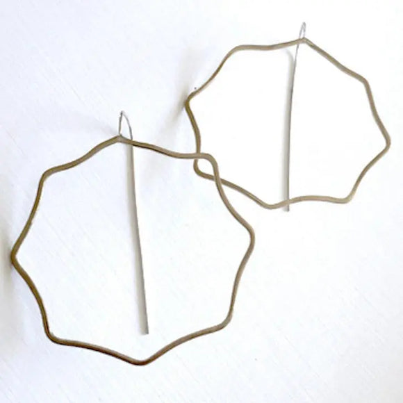 Wavy Octagon Mod Hoop Earrings WOHE002 by Votive Designs Jewelry