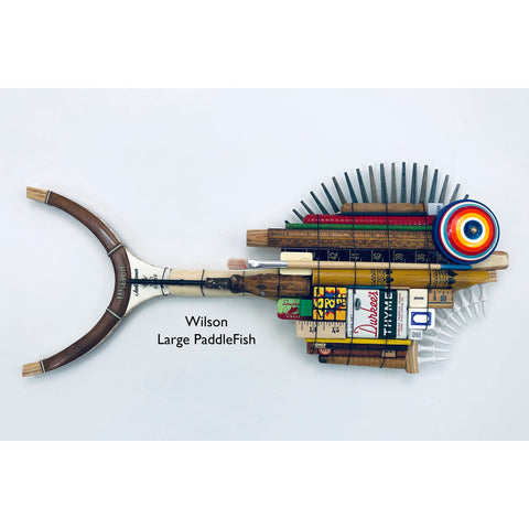 Wilson Large Pickle Ball Racket PaddleFish with Nails Fin Fish Wall Art Sculpture by Stephen Palmer Running Dog Studios