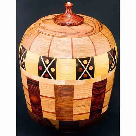 Winchester Woodworks Lidded Urn 59, Artistic Artisan Wood Turned Urns