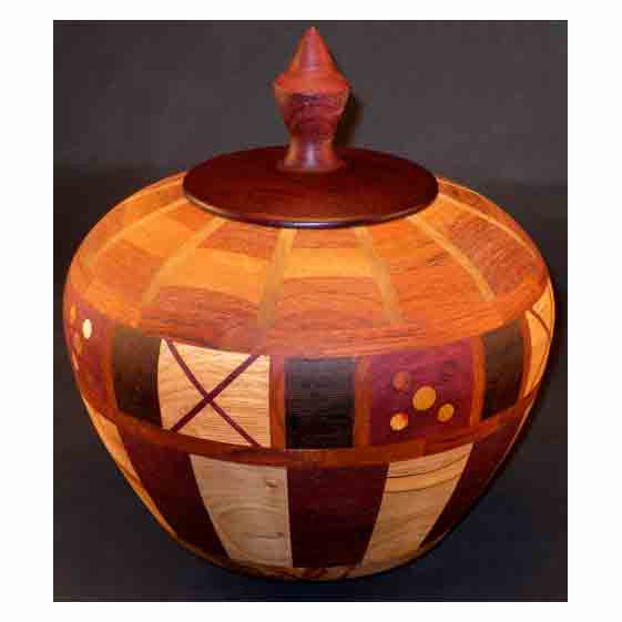 Winchester Woodworks Lidded Urn Small 118, Artistic Artisan Wood Turned Urns