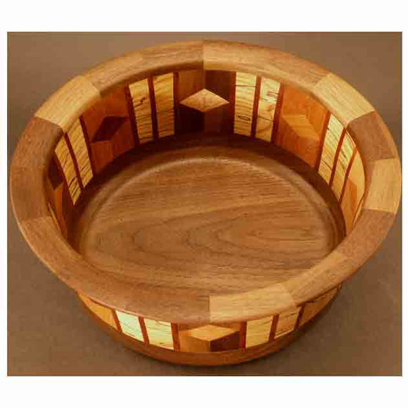 Winchester Woodworks Segmented Bowl 128, Artistic Artisan Wood Turned Bowls