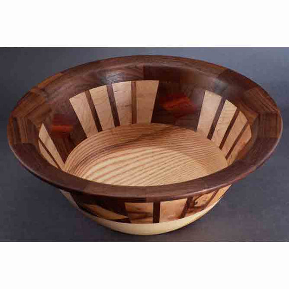Winchester Woodworks Segmented Bowl 1291, Artistic Artisan Wood Turned Bowls
