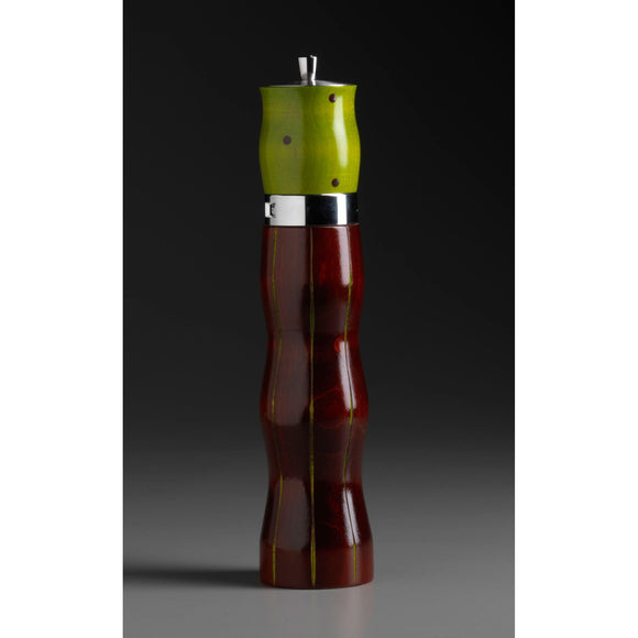 Combination in Coffee and Green Wooden Salt and Pepper Mill Grinder Shaker by Robert Wilhelm of Raw Design