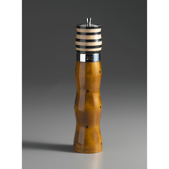 Combination in Natural Wood, Black, and White Wooden Salt and Pepper Mill Grinder Shaker by Robert Wilhelm of Raw Design