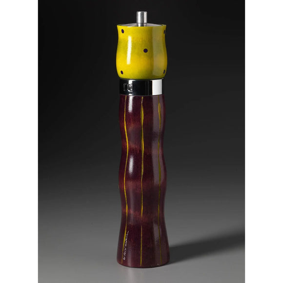 Combination in Purple, Green, and Black Wooden Salt and Pepper Mill Grinder Shaker by Robert Wilhelm of Raw Design