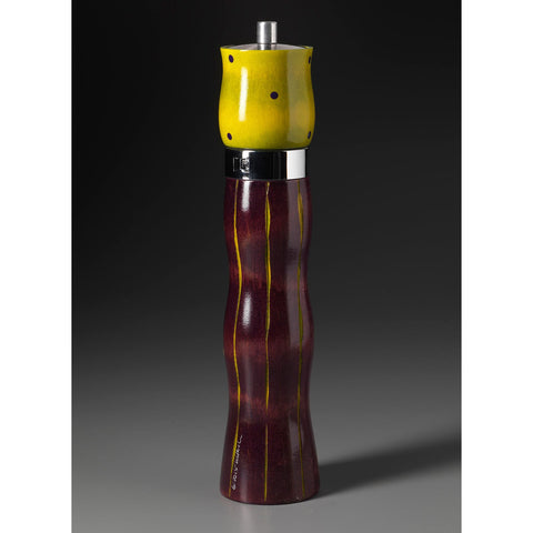 Combination in Purple, Green, and Black Wooden Salt and Pepper Mill Grinder Shaker by Robert Wilhelm of Raw Design